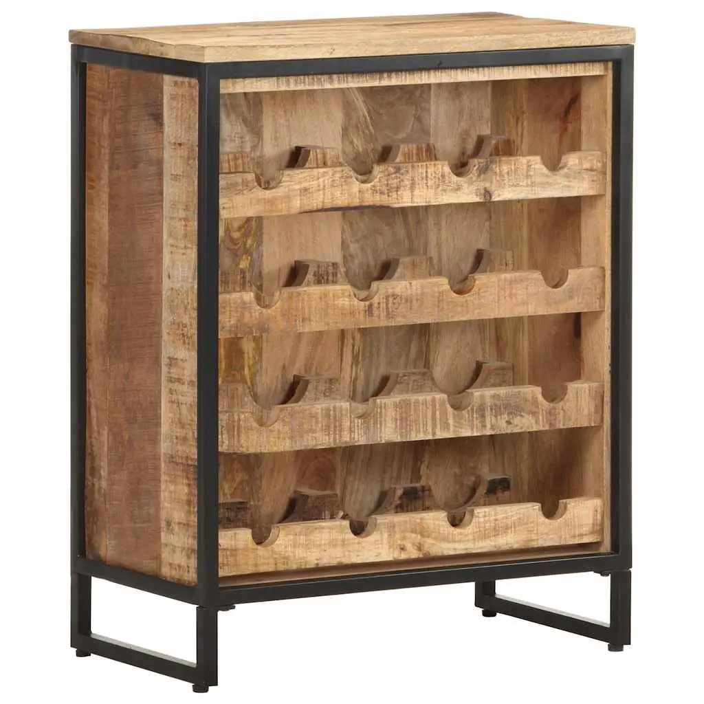 Wine Cabinet Solid Mango Wood 62x33x78.5 cm Brown Storage Display Holder