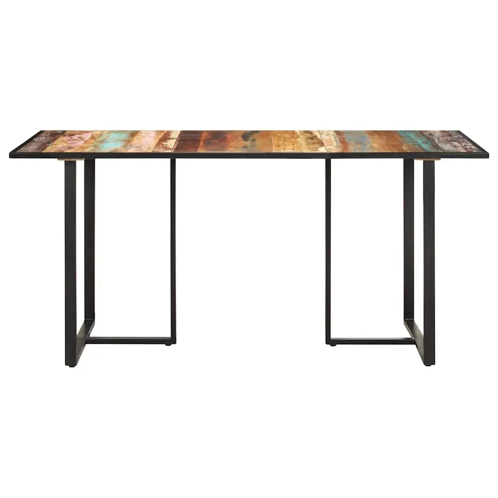 Reclaimed Wood Dining Table 160 cm Industrial Brown Solid Construction