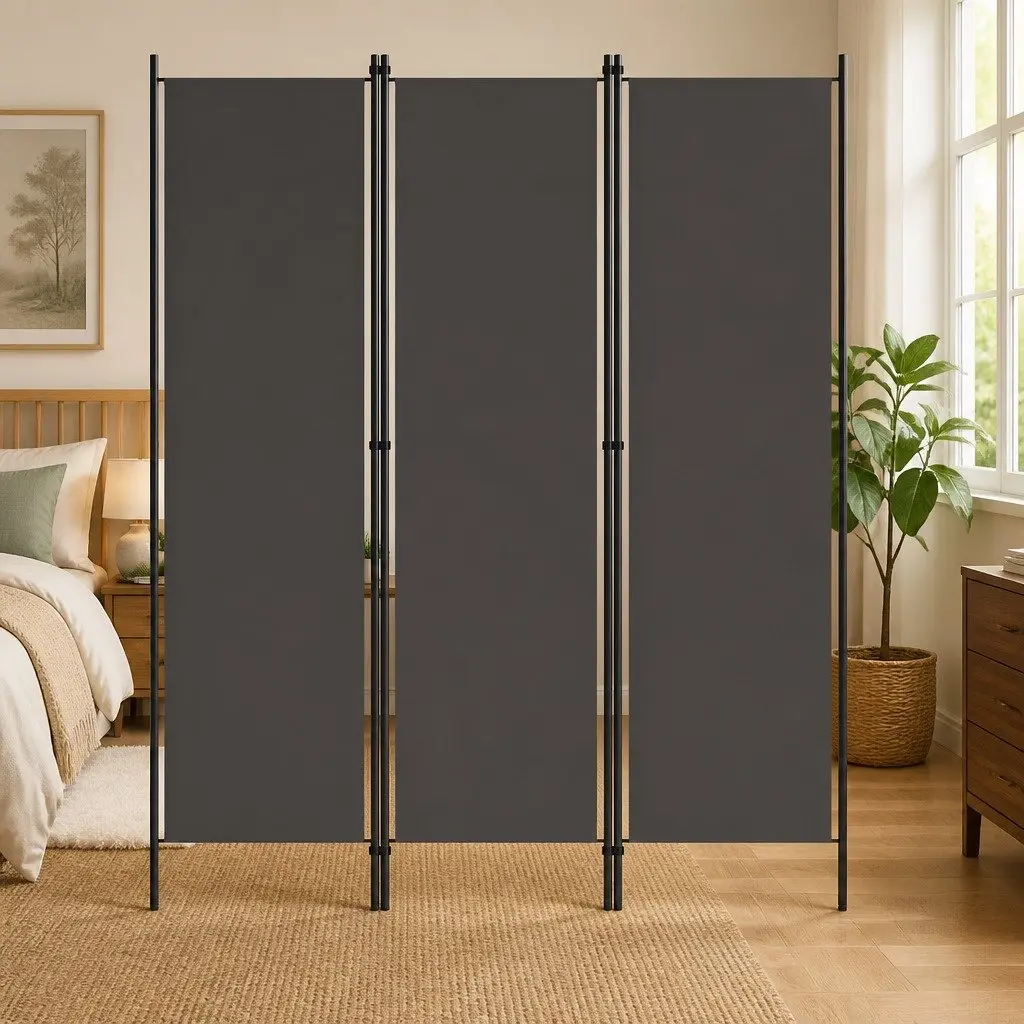3-Panel Anthracite Room Divider for Home Use
