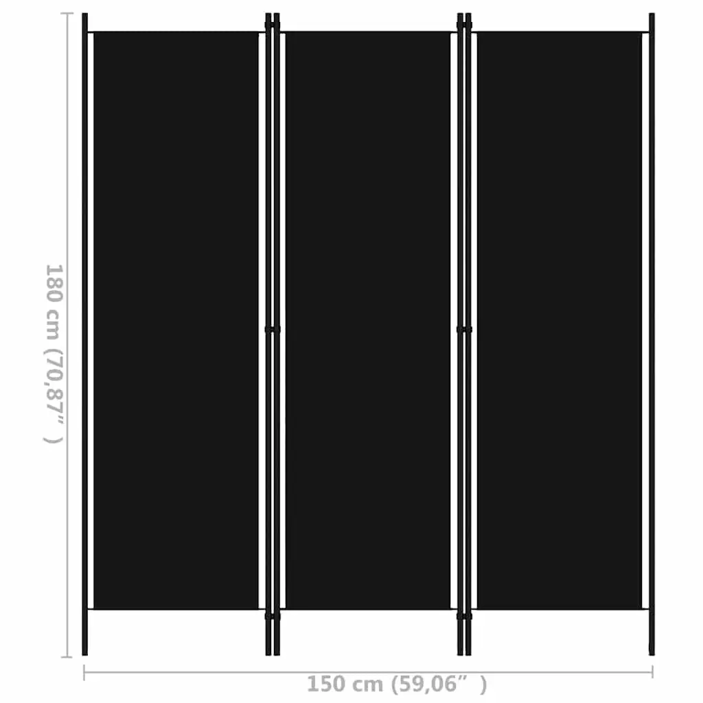 3-Panel Room Divider Freestanding Folding Privacy Screen Partition Bedroom