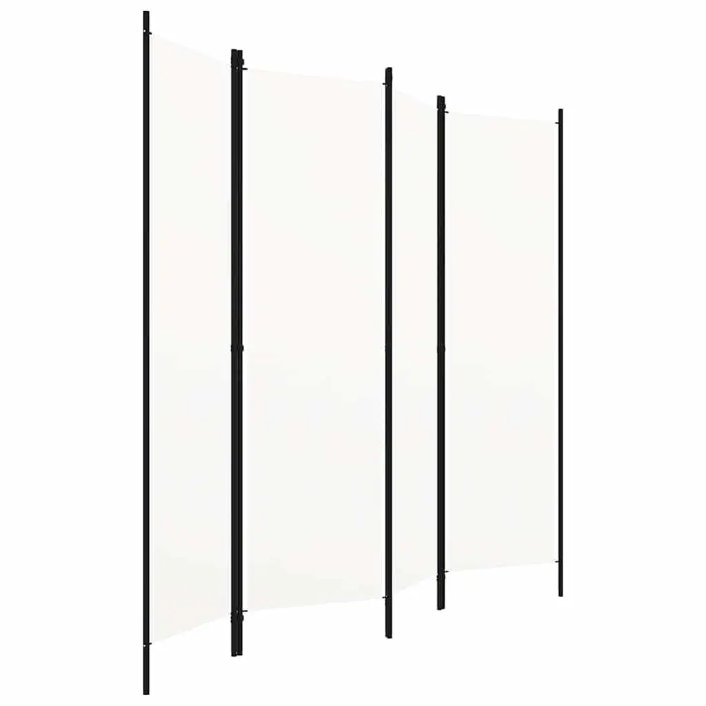 4-Panel Room Divider Freestanding Fabric Screen 200cm x 180cm White