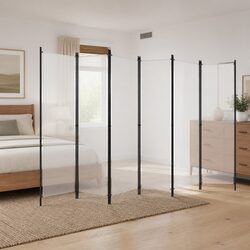 Practical Room Divider with 6 Panels for Shared Spaces
