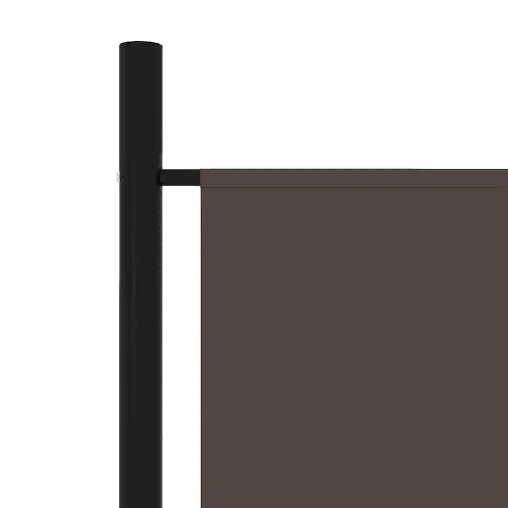 6-Panel Room Divider Freestanding Privacy Screen Partition Fabric Brown 300 x 180 cm