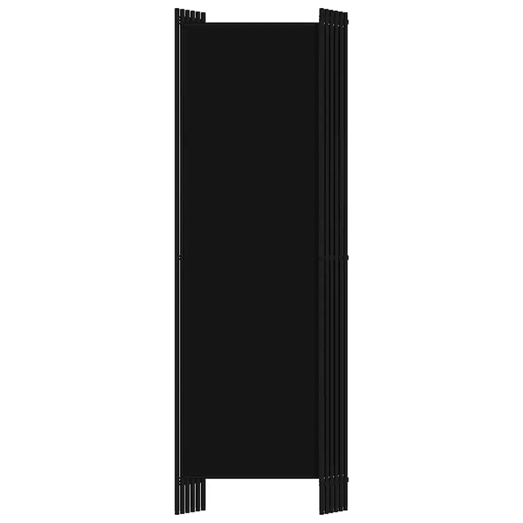 6-Panel Room Divider Freestanding Fabric Privacy Screen Black 300 x 180 cm