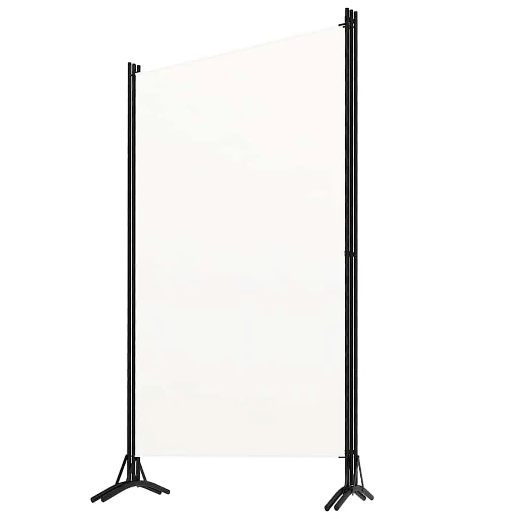 3 Panel Room Divider Fabric White Folding Privacy Screen 260 x 180 cm