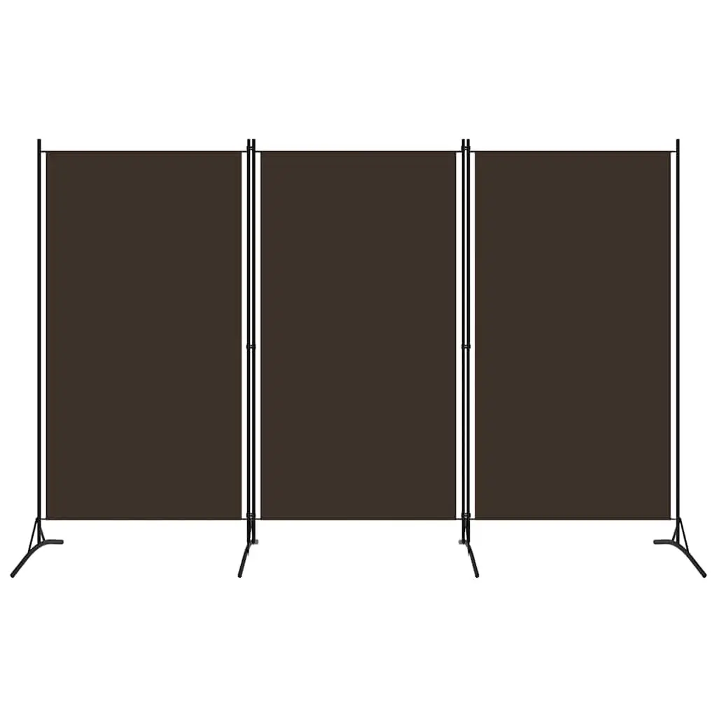 3-Panel Room Divider Fabric 260x180 cm Brown