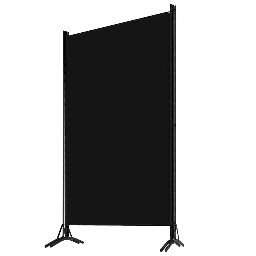 3 Panel Folding Screen Fabric Room Divider Black 260x180cm Partition for Living or Working Spaces