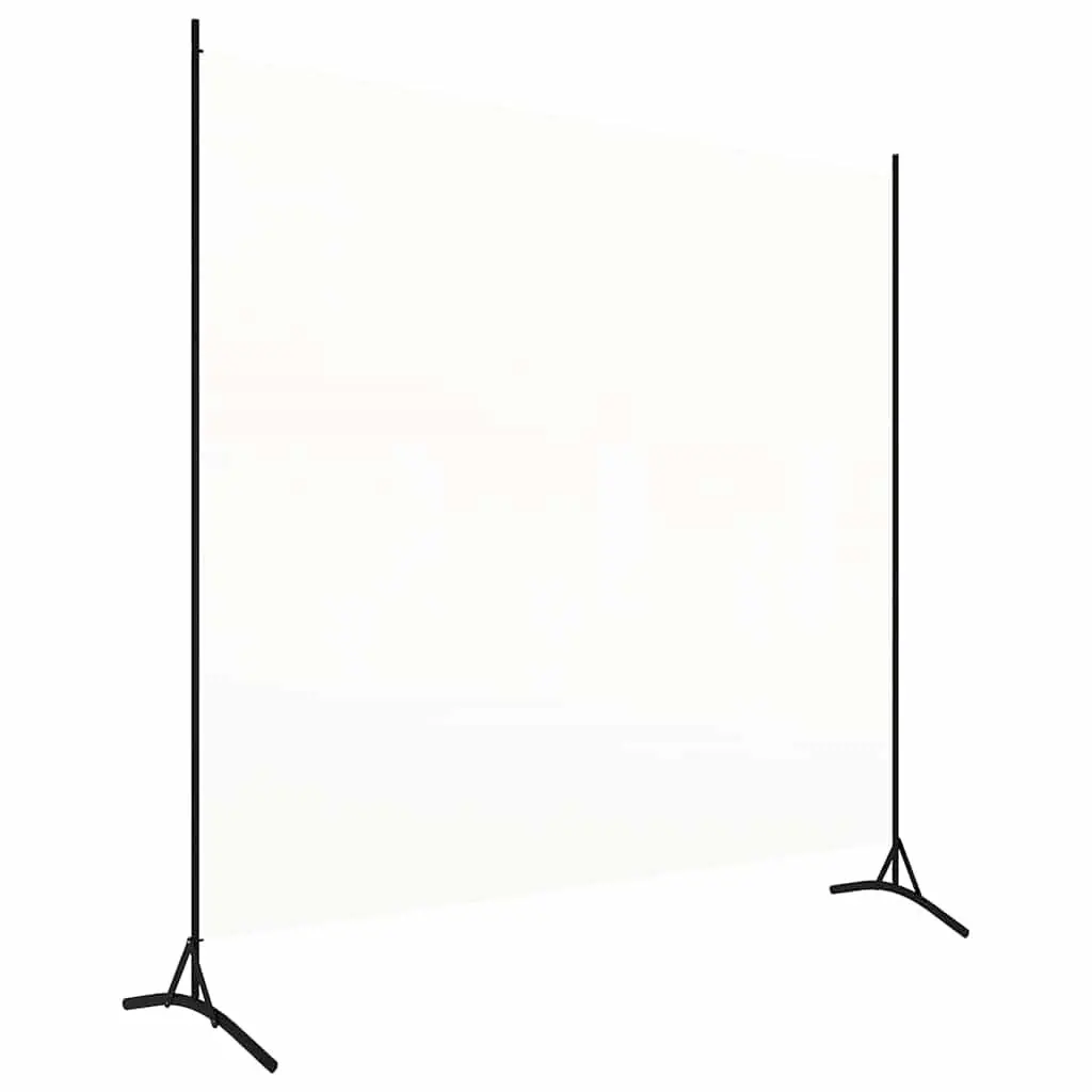 Room Divider Screen 175x180 cm White Fabric Folding Privacy Partition Panel