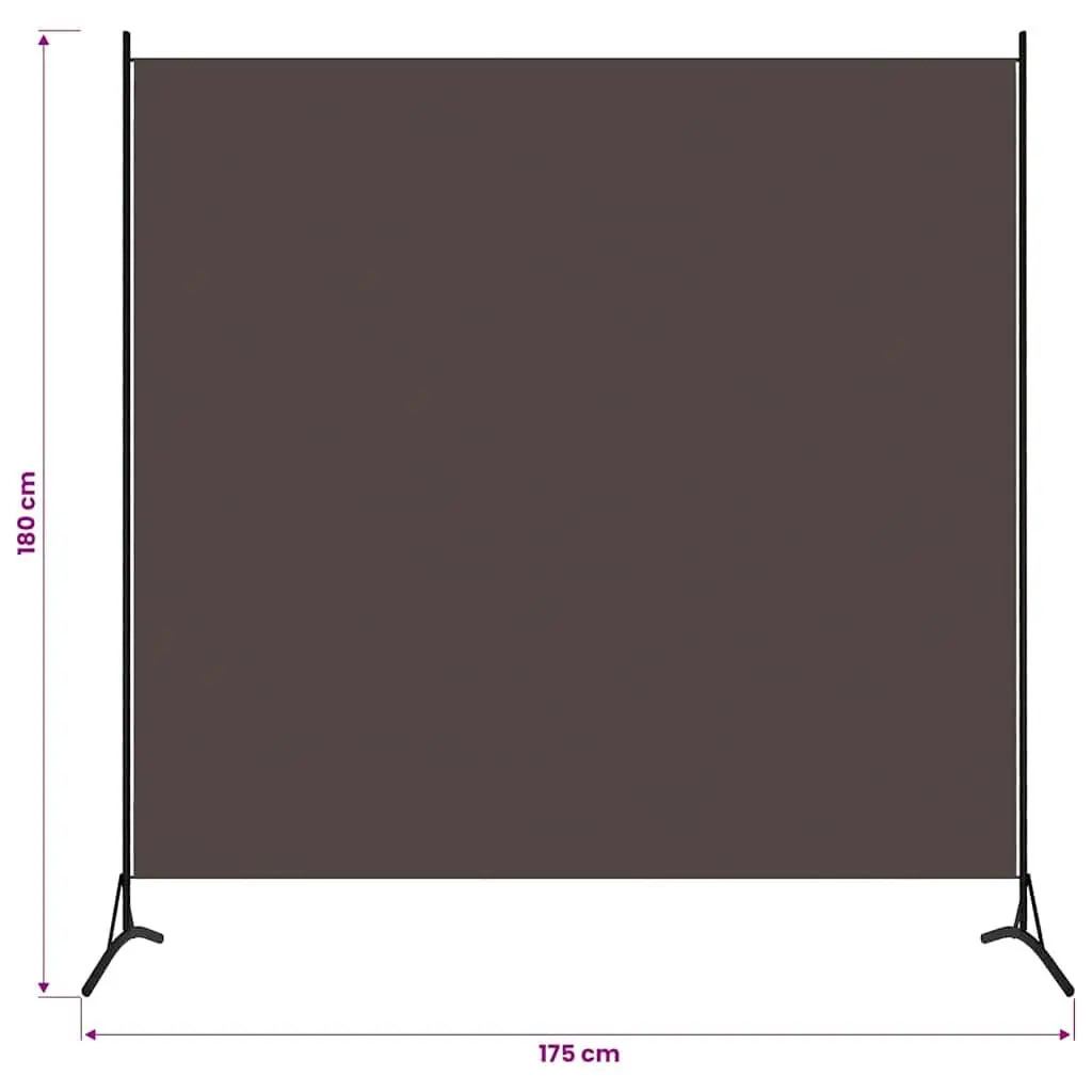 Room Divider Panel Brown Fabric 175x180cm Privacy Folding Freestanding Separator