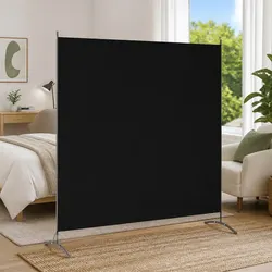 Practical Black Folding Screen for Home and Office Use