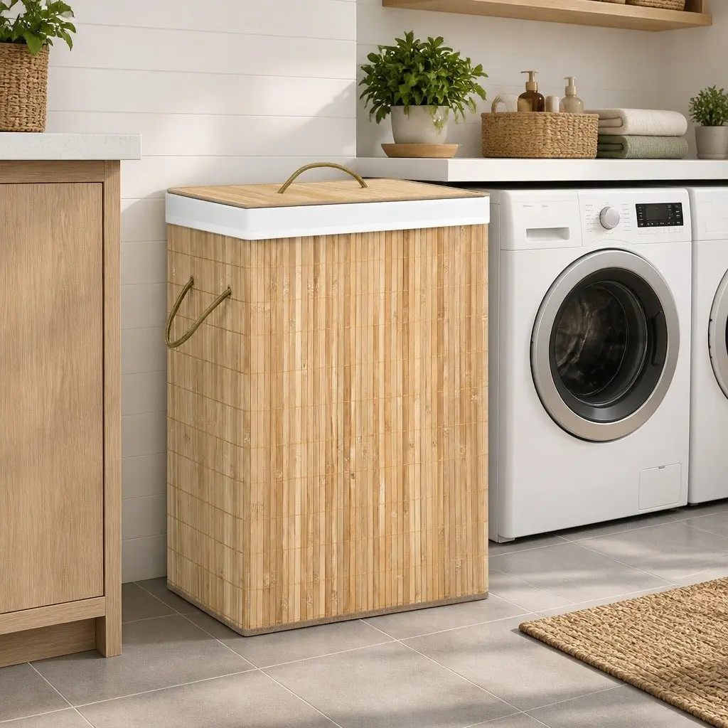 Bamboo Laundry Basket for Home Organization