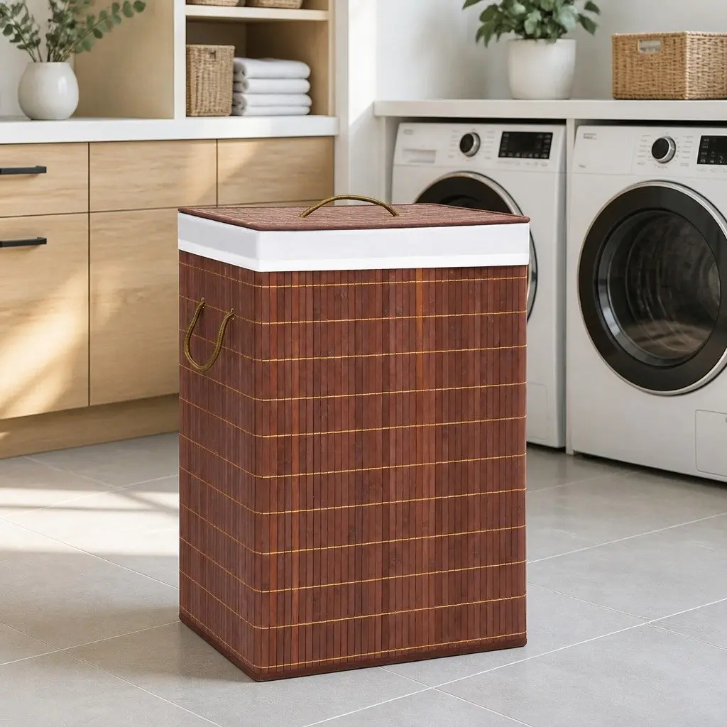 Bamboo Laundry Hamper for Bedrooms and Bathrooms