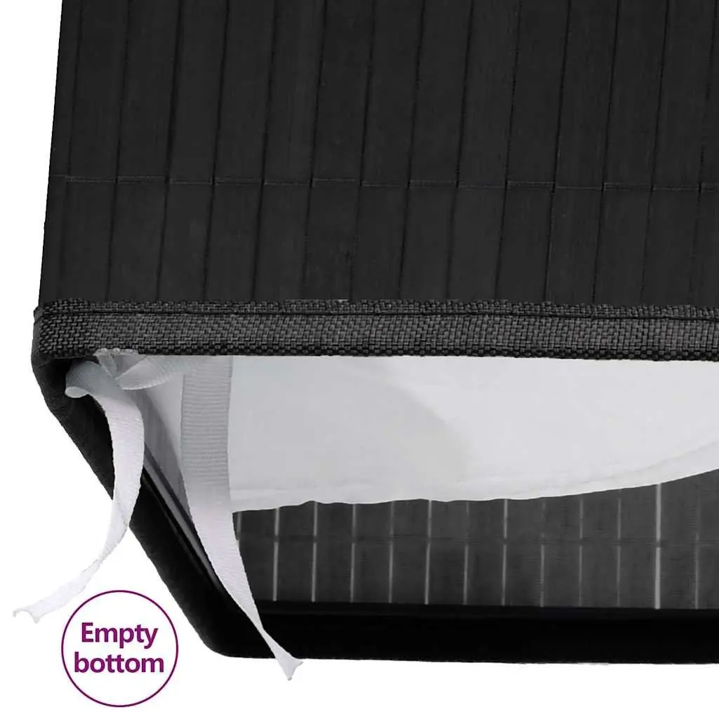 Bamboo Black Laundry Hamper Single Section with Removable Fabric Liner and Handles for Household Storage and Organization