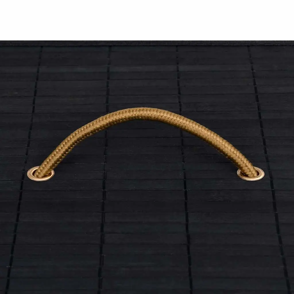 Bamboo Laundry Basket Single Section 83L Black
