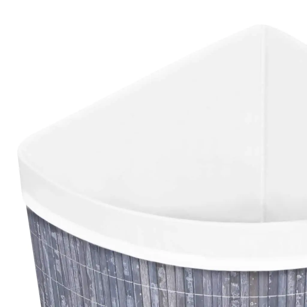 Bamboo Corner Laundry Basket Grey 60L with Removable Liner