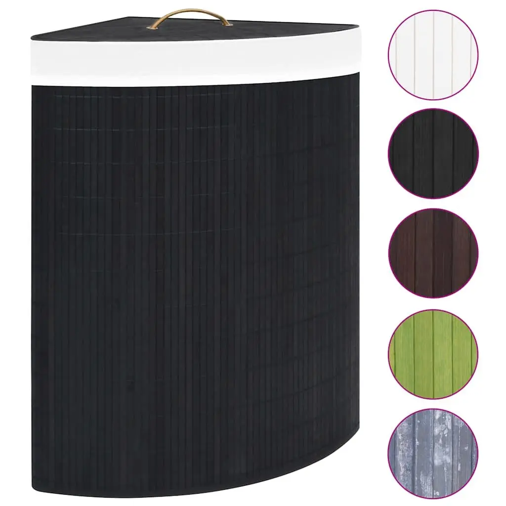 Bamboo Corner Laundry Basket Black 60L