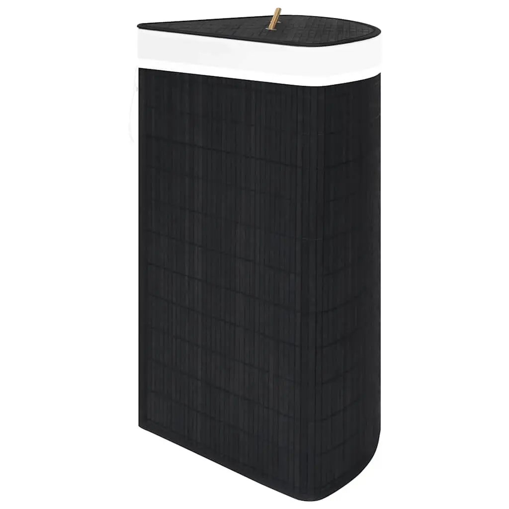 Bamboo Corner Laundry Basket Black 60L