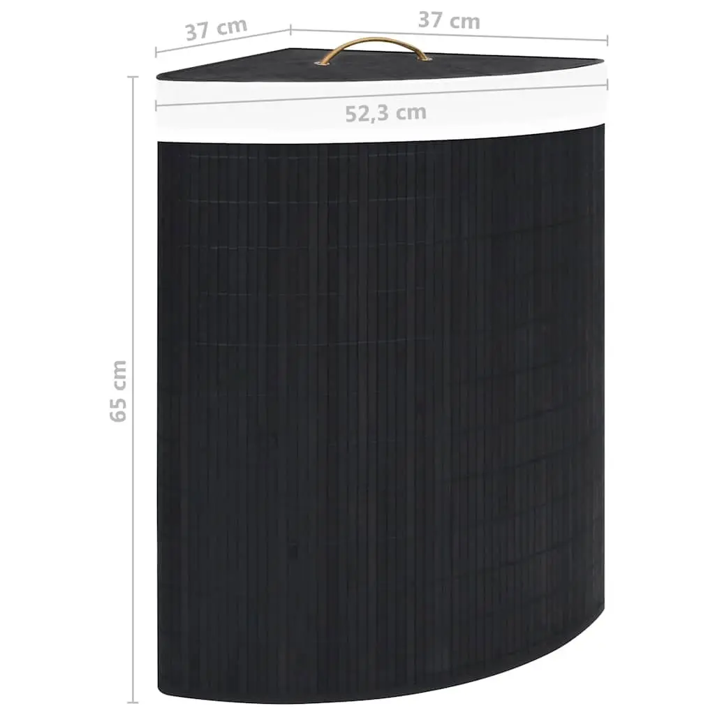 Bamboo Corner Laundry Basket Black 60L