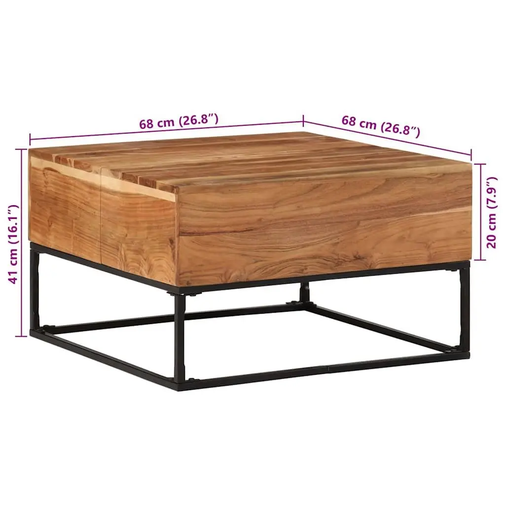 Coffee Table 68x68x41cm Solid Acacia Wood Living Room Accent Furniture Brown