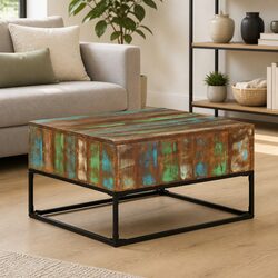 Coffee Table 68x68x41 cm Solid Reclaimed Wood Living Room Accent Furniture Brown