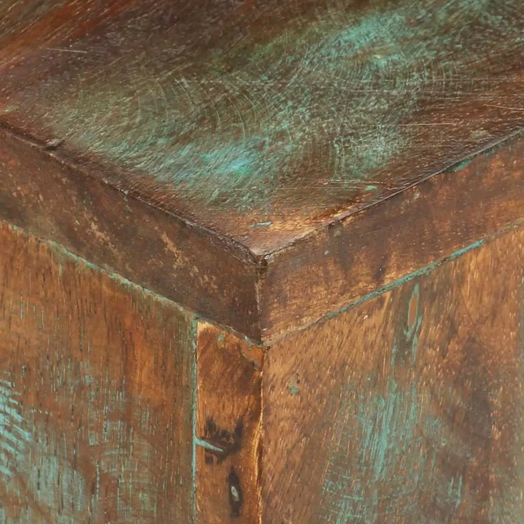 Coffee Table Handmade Solid Reclaimed Wood Brown 68x68x41 cm with Iron Legs Living Room Accent Furniture