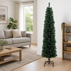 Practical Slim Green Christmas Tree 240cm for Seasonal Use