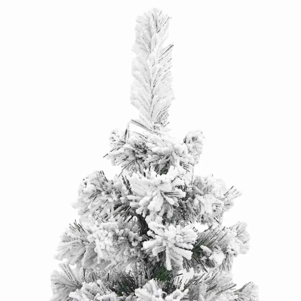 Slim Artificial Christmas Tree 180cm Flocked Snow Green Indoor Outdoor Seasonal