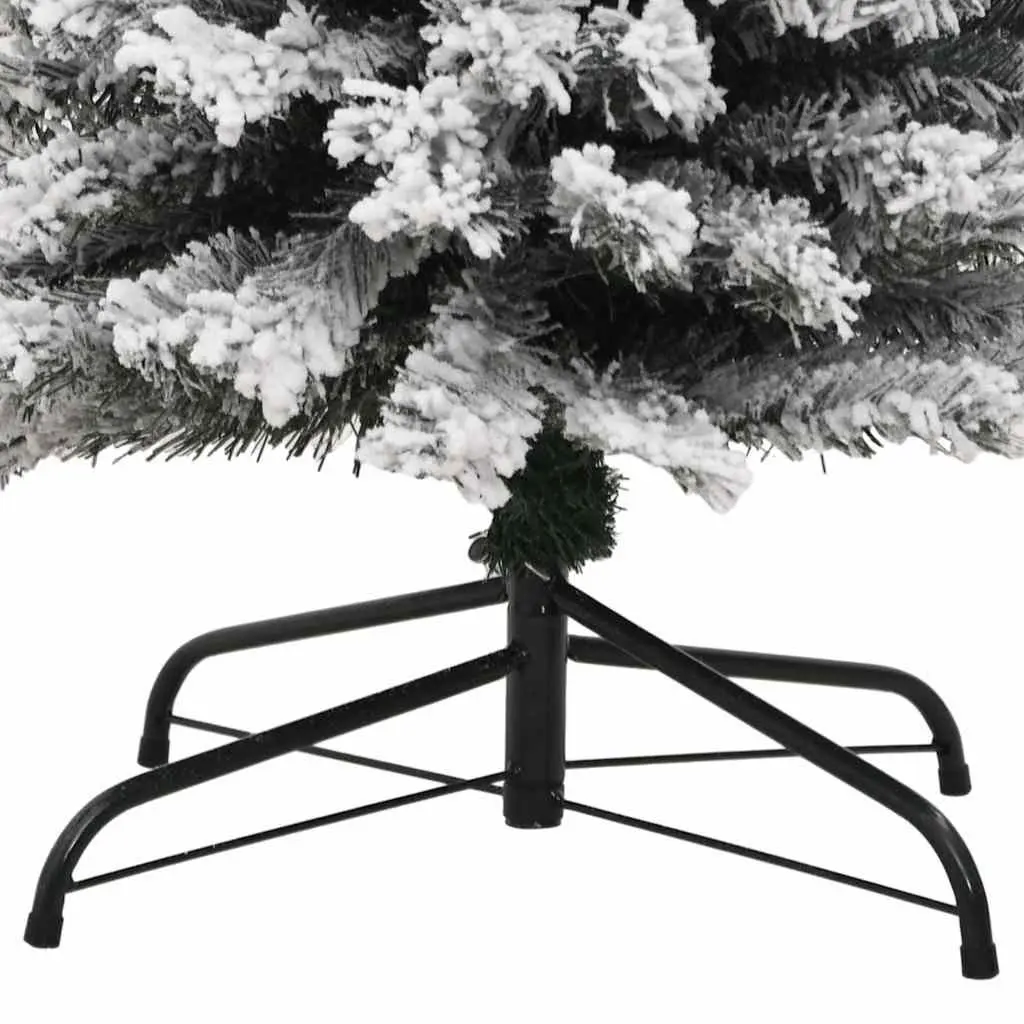 Slim Artificial Christmas Tree 210cm Flocked Snow Green Indoor Outdoor