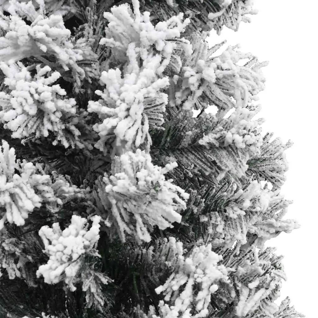 Slim Flocked Snow Christmas Tree Green PVC 240cm Indoor Outdoor