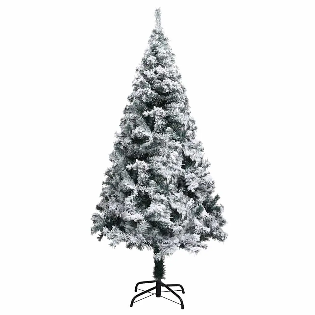 Artificial Christmas Tree 150cm Flocked Snow Green PVC Realistic Branches Metal