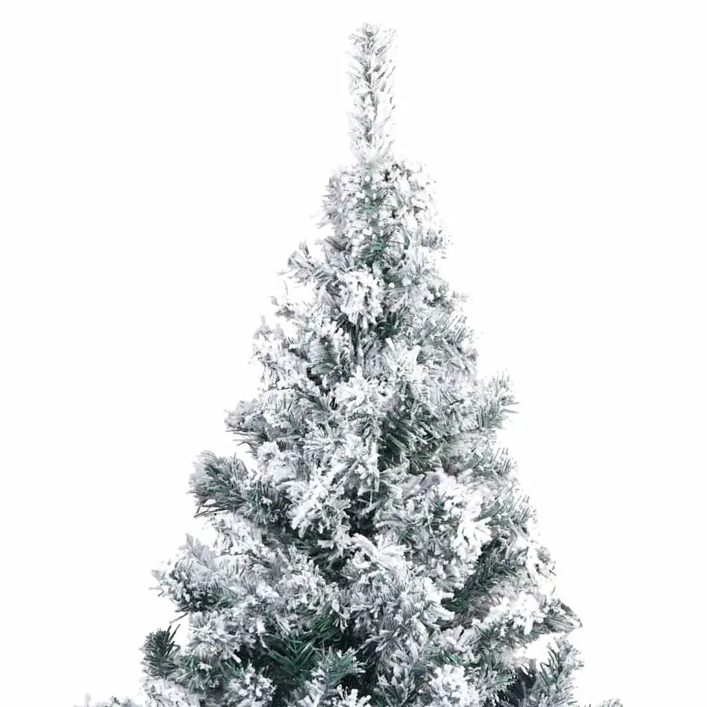 Artificial Christmas Tree 210cm PVC Green Flocked Branches Adjustable with Metal Stand