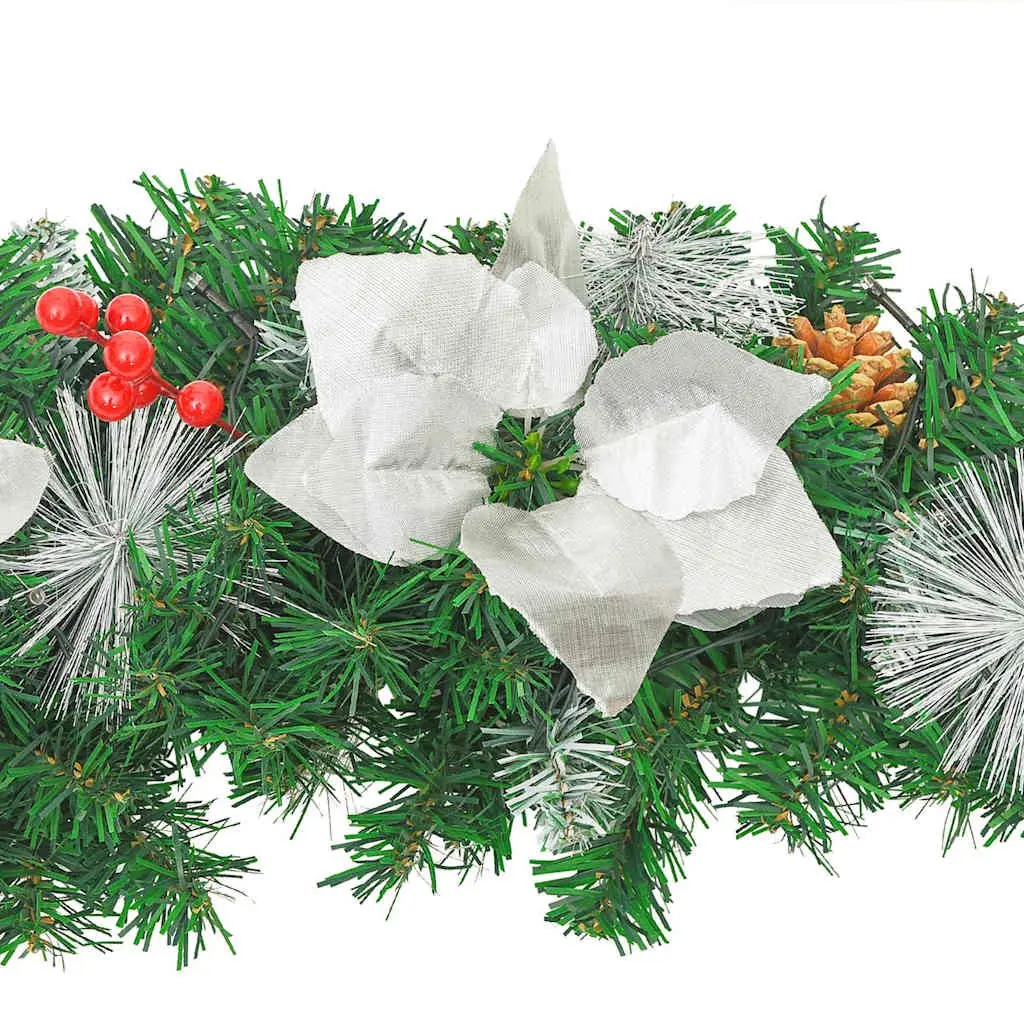 Christmas Garland LED Lights PVC 2.7m Green White Silver Red