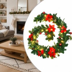 Practical 2.7m Christmas Garland with LED Lights for All Spaces