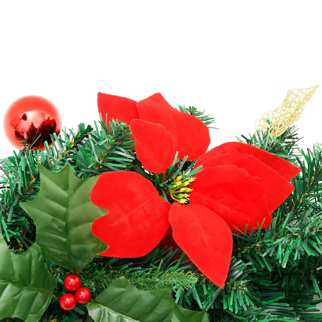 Christmas Garland LED Lights Green PVC 2.7m Holiday Home Decor Indoor Outdoor