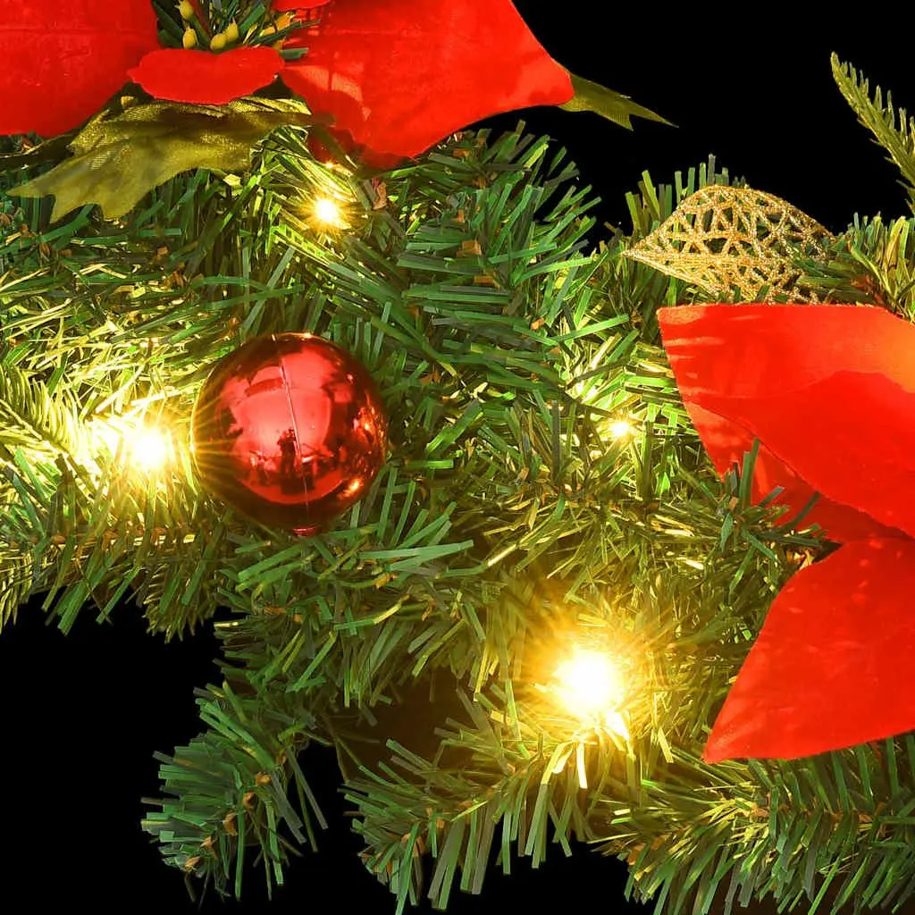 Christmas Garland LED Lights Green PVC 2.7m Holiday Home Decor Indoor Outdoor