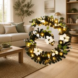 Functional 2.7m Christmas Garland with Integrated LED Lights
