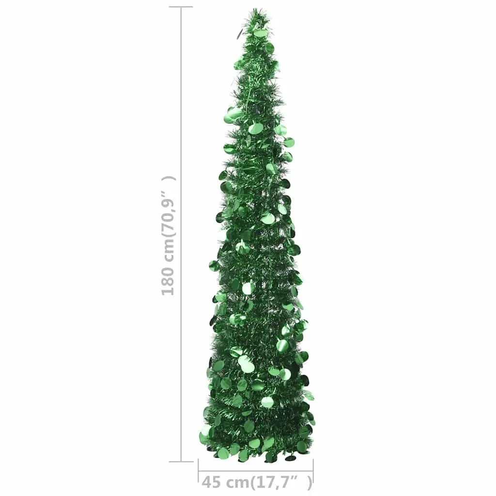 Pop-up Artificial Christmas Tree Green 180cm Lightweight Collapsible Holiday
