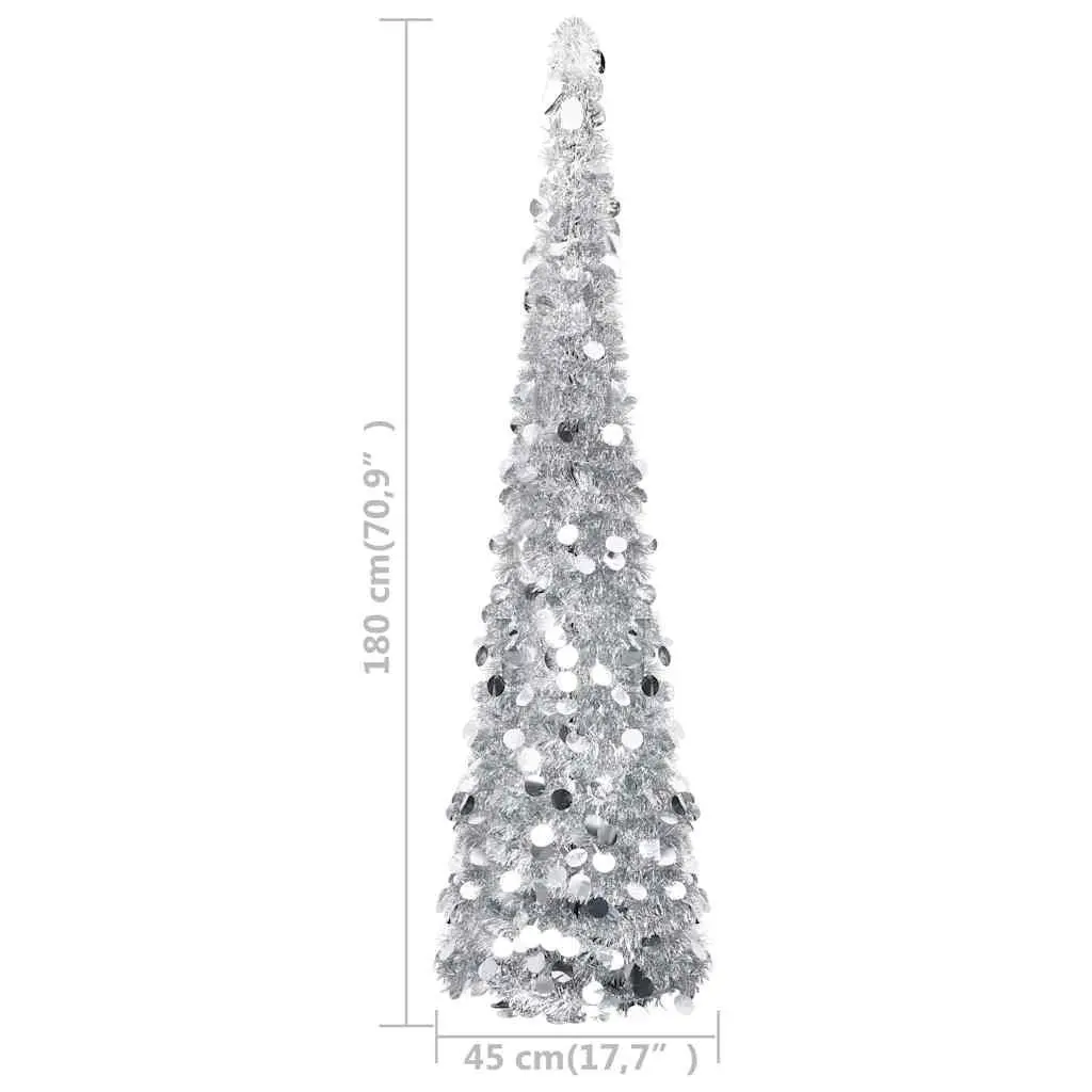 180 cm Collapsible Silver Christmas Tree