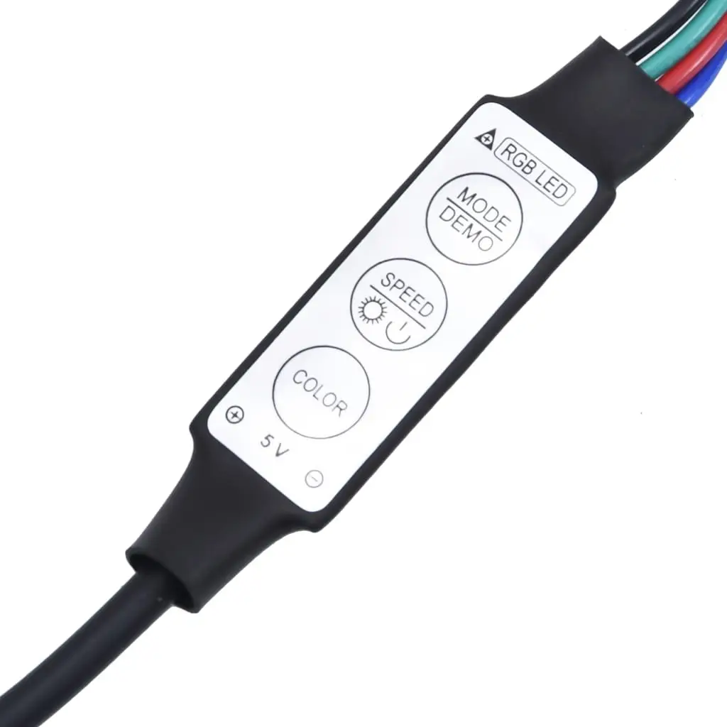 White Engineered Wood Bed Frame 135x190 cm with RGB LED Lights Headboard for Modern Bedroom