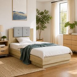 Practical Bed Frame with RGB LED Headboard for Any Bedroom 90x190cm