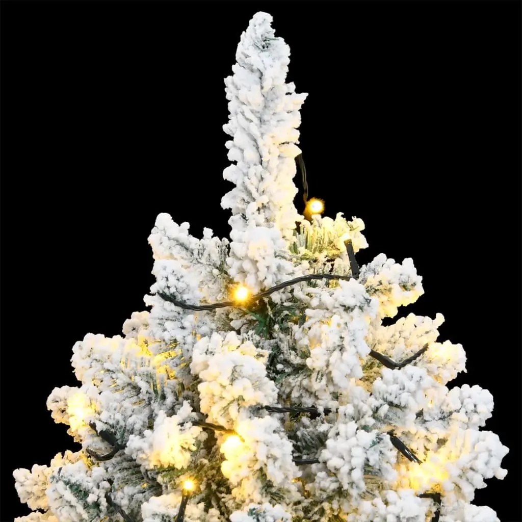 Artificial Christmas Tree Hinged 150cm Green with Flocked Snow 150 LEDs
