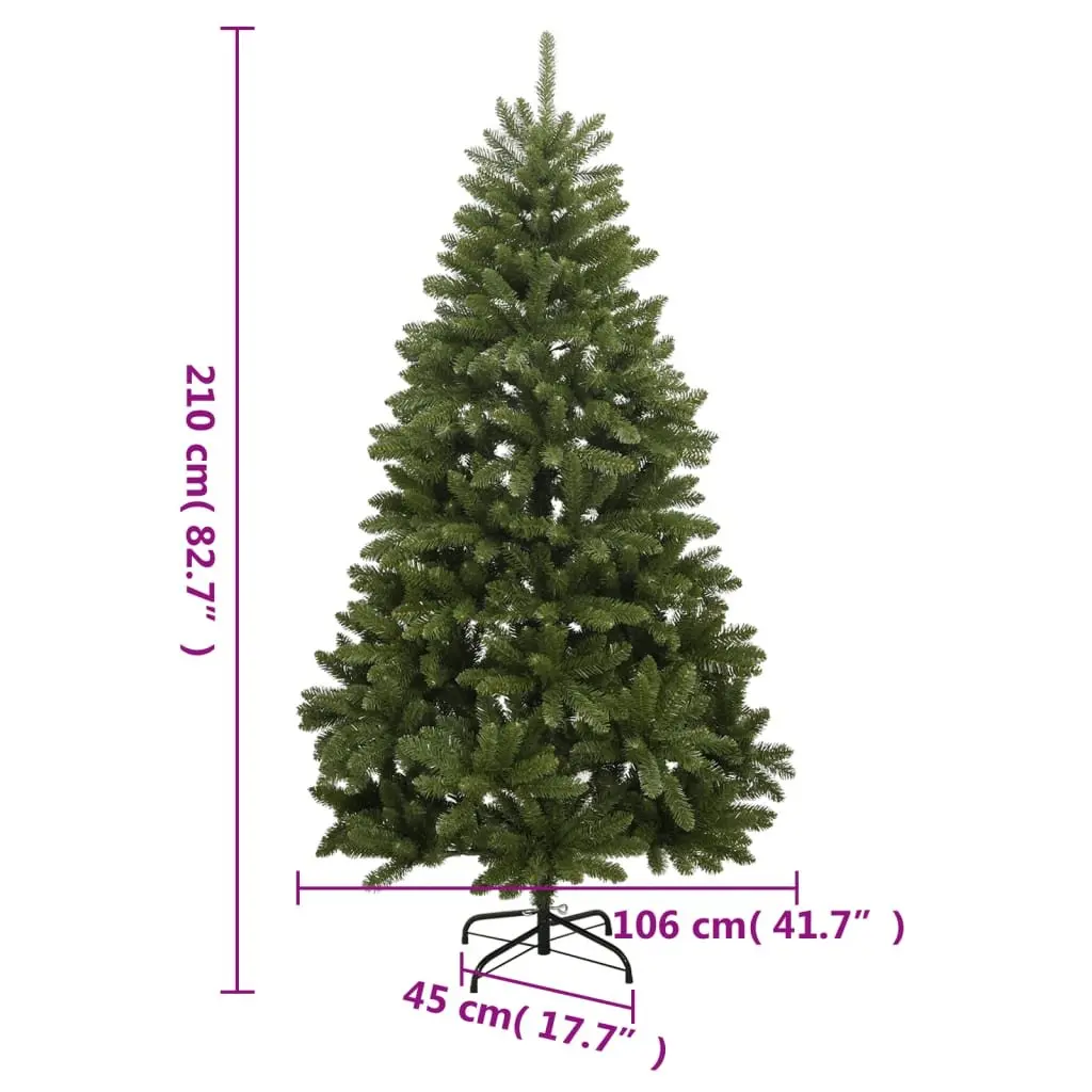 Artificial Hinged Christmas Tree Green 210cm with 300 LEDs and 8 Lighting Modes