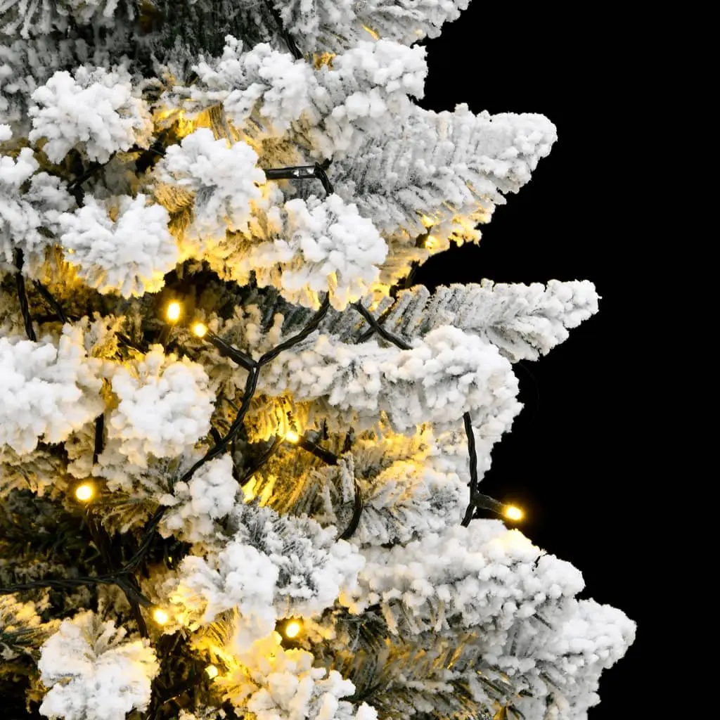 Artificial Christmas Tree Hinged 240cm Green with White Flocking