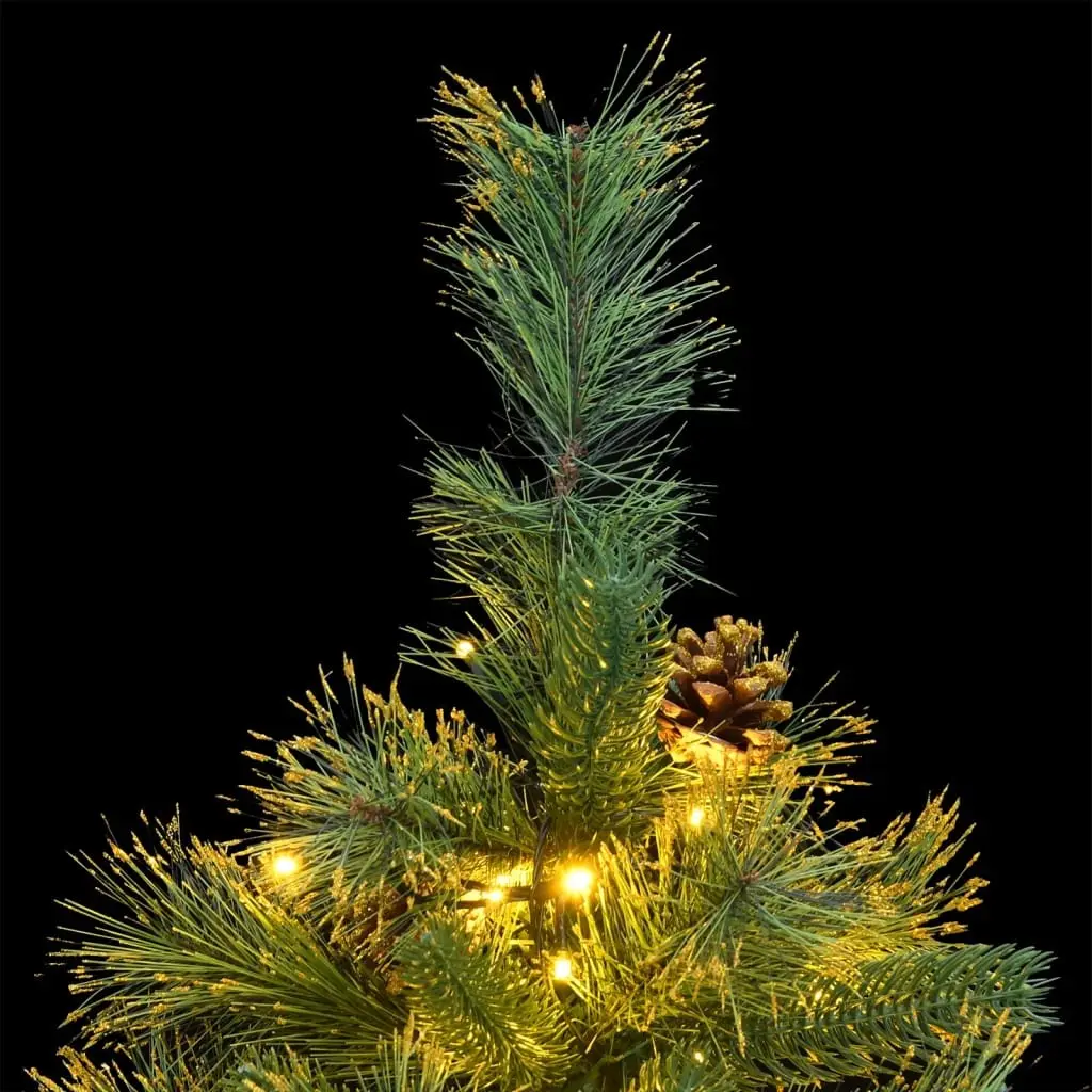 Artificial Hinged Christmas Tree 150 cm PE Metal 150 LEDs Green