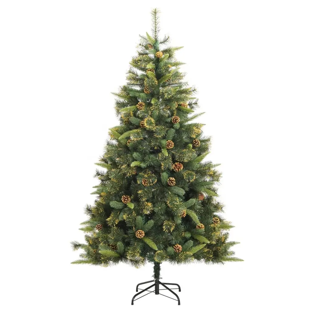 Artificial Christmas Tree Hinged 180cm PE Tips Green with 300 LEDs