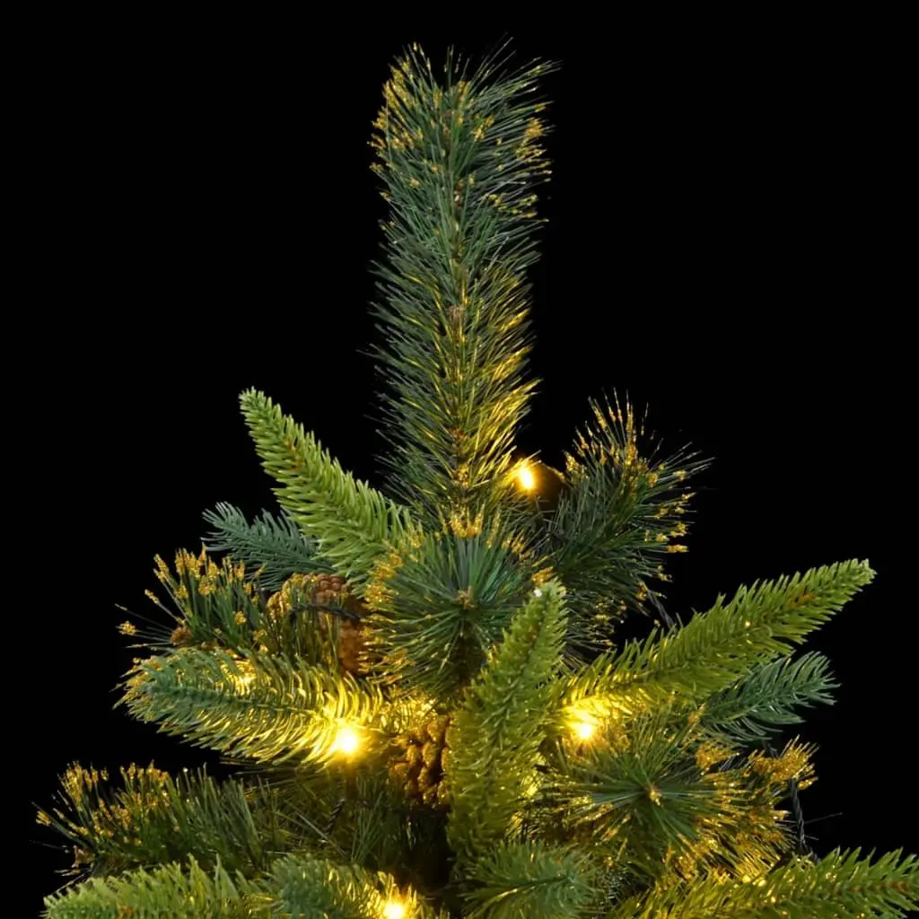 Artificial Christmas Tree Hinged 180cm PE Tips Green with 300 LEDs