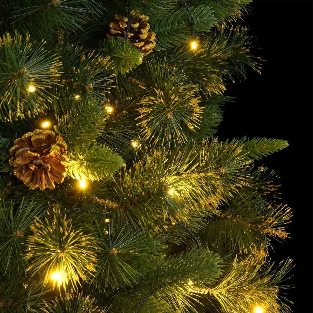 Artificial Christmas Tree Hinged 180cm PE Tips Green with 300 LEDs