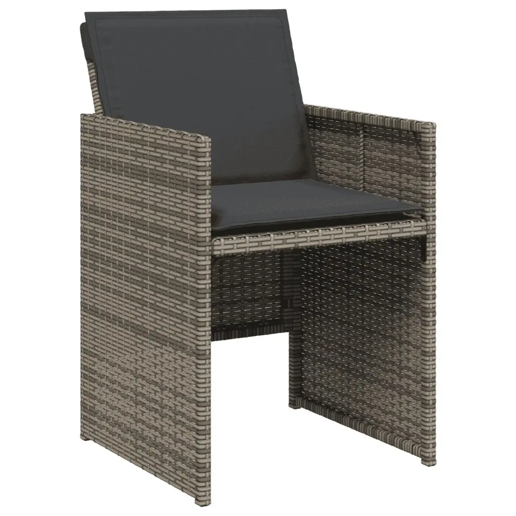 7 Piece Garden Dining Set Poly Rattan Grey Outdoor Patio Table Chairs Cushions