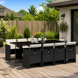 Versatile 9 Piece Garden Dining Set for Outdoor Use