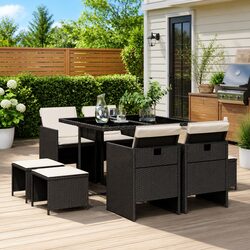 Practical 9 Piece Outdoor Dining Set for Various Settings